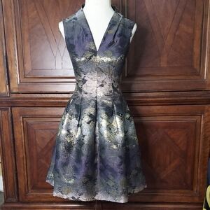 Vince Camuto Metallic Dress - Purple, Gold, Black - Size 0